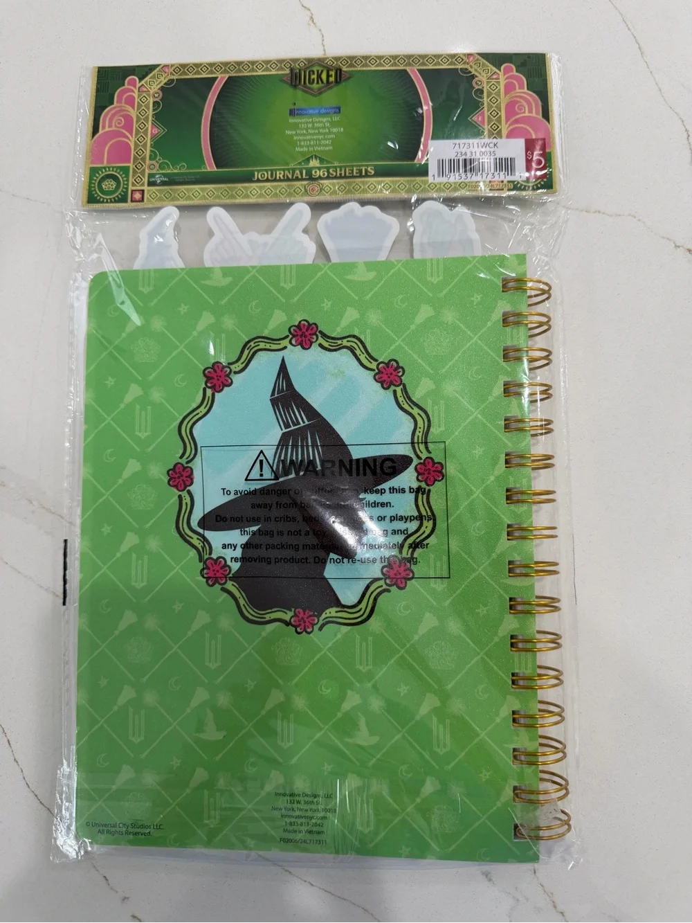 Target Wicked Elphaba Green Spiral Journal with Black Silhouette